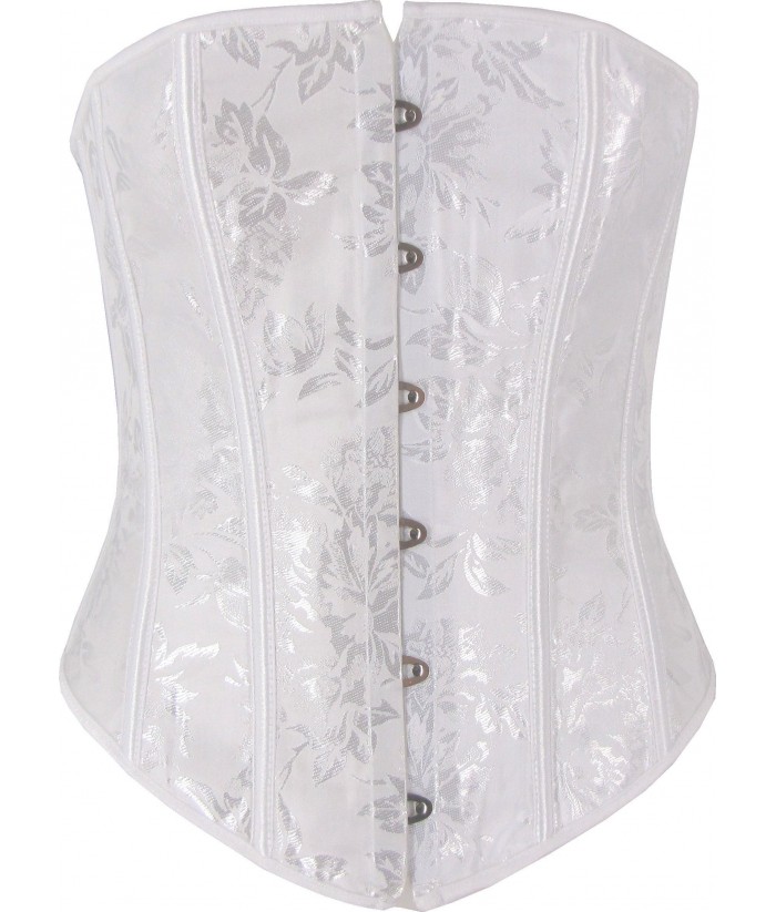 White Elizabethan Corset Overbust Top Discreet Tiger 